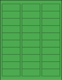 Sheet of 2.5" x 1" True Green labels