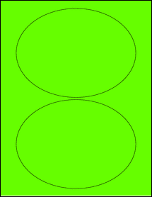 Sheet of 6.75" x 5" Fluorescent Green labels