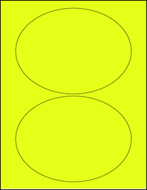 Sheet of 6.75" x 5" Fluorescent Yellow labels