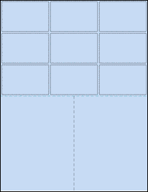Sheet of 2.722" x 1.7206" Pastel Blue labels