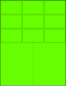 Sheet of 2.722" x 1.7206" Fluorescent Green labels