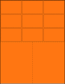 Sheet of 2.722" x 1.7206" Fluorescent Orange labels