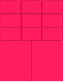 Sheet of 2.722" x 1.7206" Fluorescent Pink labels