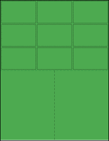Sheet of 2.722" x 1.7206" True Green labels