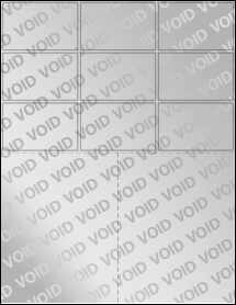 Sheet of 2.722" x 1.7206" Void Silver Polyester labels