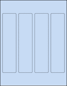 Sheet of 1.75" x 7.625" Pastel Blue labels