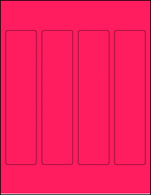 Sheet of 1.75" x 7.625" Fluorescent Pink labels