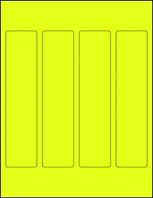 Sheet of 1.75" x 7.625" Fluorescent Yellow labels