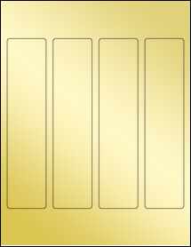Sheet of 1.75" x 7.625" Gold Foil Inkjet labels