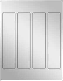 Sheet of 1.75" x 7.625" Silver Foil Laser labels