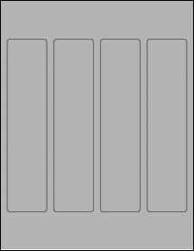 Sheet of 1.75" x 7.625" True Gray labels