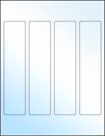 Sheet of 1.75" x 7.625" White Gloss Laser labels