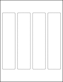 Sheet of 1.75" x 7.625" Aggressive White Matte labels