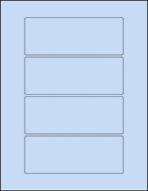 Sheet of 5.70866" x 2.16535" Pastel Blue labels