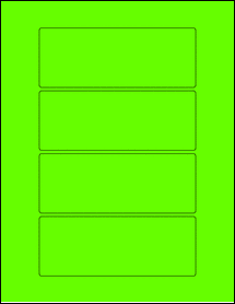 Sheet of 5.70866" x 2.16535" Fluorescent Green labels