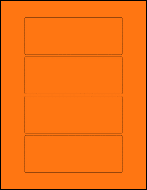 Sheet of 5.70866" x 2.16535" Fluorescent Orange labels