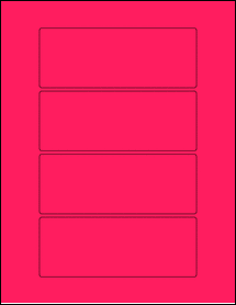 Sheet of 5.70866" x 2.16535" Fluorescent Pink labels