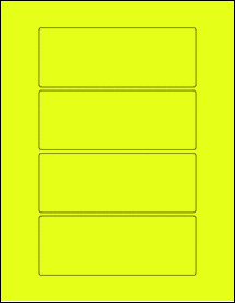 Sheet of 5.70866" x 2.16535" Fluorescent Yellow labels