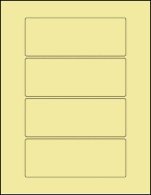 Sheet of 5.70866" x 2.16535" Pastel Yellow labels
