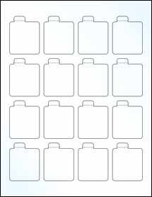 Sheet of 1.6875" x 2.125" Clear Gloss Laser labels