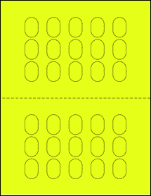 Sheet of 0.75" x 1.125" Fluorescent Yellow labels