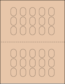 Sheet of 0.75" x 1.125" Light Tan labels