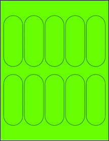 Sheet of 1.5" x 4" Fluorescent Green labels