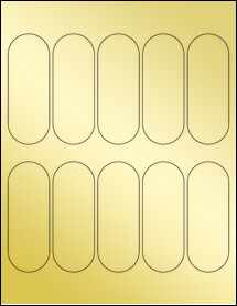Sheet of 1.5" x 4" Gold Foil Inkjet labels
