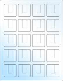 Sheet of 1.6875" x 1.6875" White Gloss Laser labels
