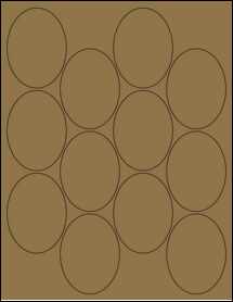 Sheet of 2.1851" x 2.9425" Brown Kraft labels