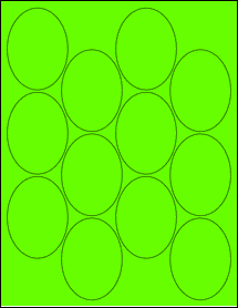 Sheet of 2.1851" x 2.9425" Fluorescent Green labels