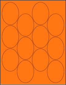 Sheet of 2.1851" x 2.9425" Fluorescent Orange labels