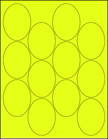 Sheet of 2.1851" x 2.9425" Fluorescent Yellow labels