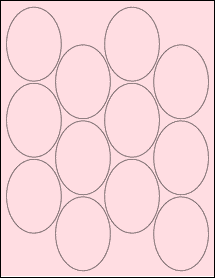 Sheet of 2.1851" x 2.9425" Pastel Pink labels