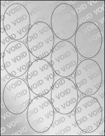 Sheet of 2.1851" x 2.9425" Void Silver Polyester labels