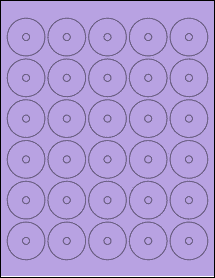 Sheet of 1.5" x 1.5" True Purple labels