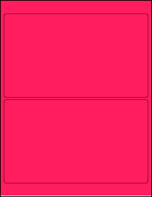 Sheet of 8.125" x 4.7" Fluorescent Pink labels
