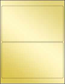 Sheet of 8.125" x 4.7" Gold Foil Inkjet labels
