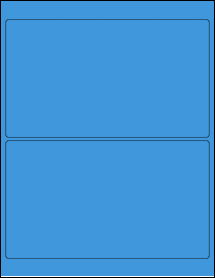 Sheet of 8.125" x 4.7" True Blue labels