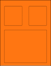 Sheet of 7.125" x 5.5" Fluorescent Orange labels