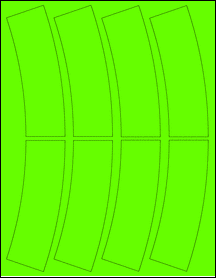 Sheet of 2.34" x 5.23" Fluorescent Green labels