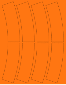 Sheet of 2.34" x 5.23" Fluorescent Orange labels