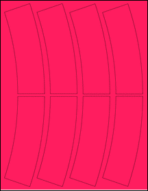 Sheet of 2.34" x 5.23" Fluorescent Pink labels