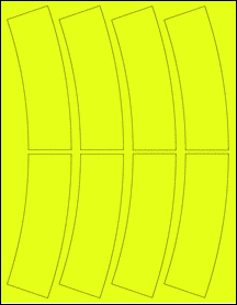 Sheet of 2.34" x 5.23" Fluorescent Yellow labels