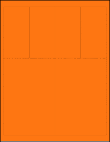 Sheet of 4" x 6" Fluorescent Orange labels