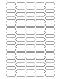 Sheet of 1.25" x 0.375" Removable White Matte labels