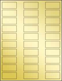 Sheet of 2" x 0.875" Gold Foil Laser labels