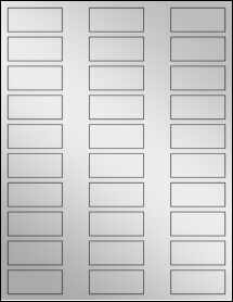 Sheet of 2" x 0.875" Silver Foil Inkjet labels