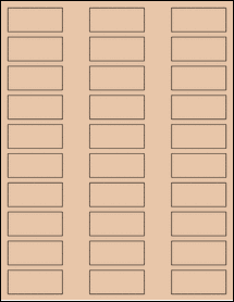 Sheet of 2" x 0.875" Light Tan labels