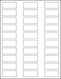 Sheet of 2" x 0.875" Standard White Matte labels